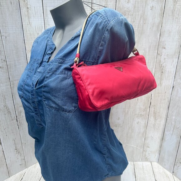 PRADA MINI Necessaire Y2K Tessuto NYLON PINK # 36 *RARE* Authentic! - Picture 2 of 11